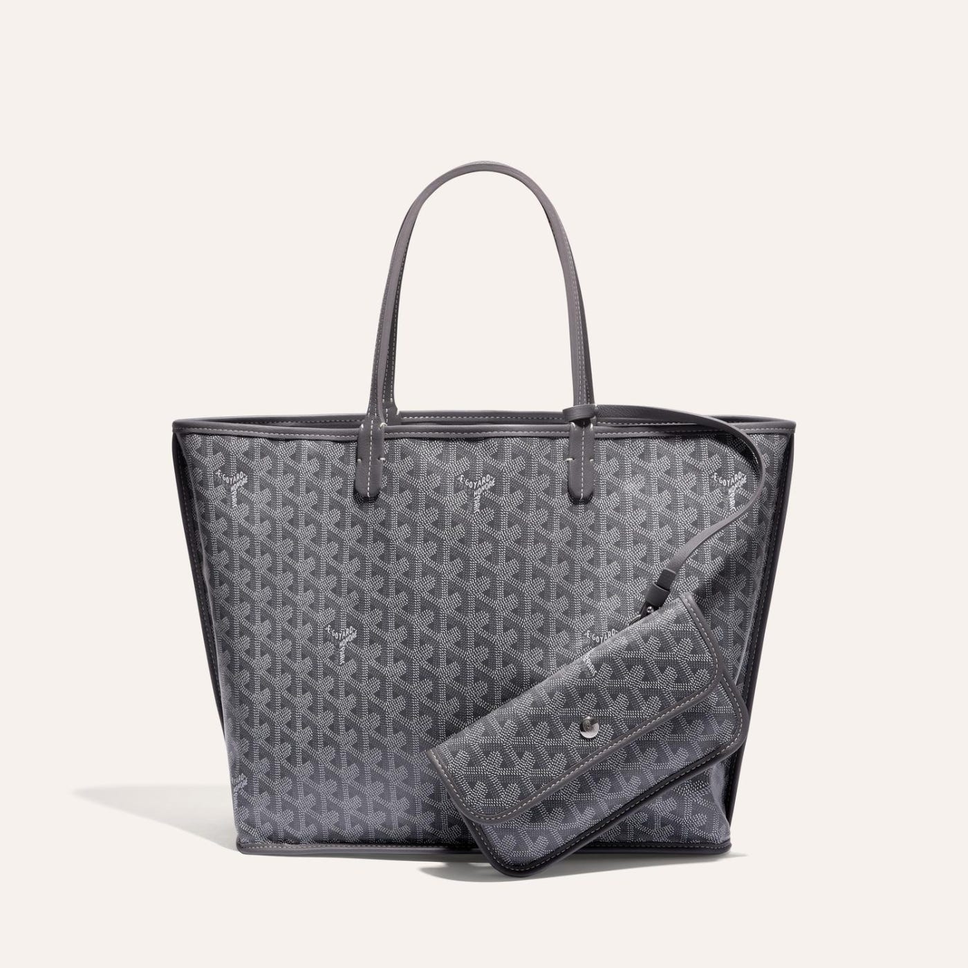 Goyard Goyardine Grey Anjou PM Reversible Tote Bag Palladium Hardware - Image 2